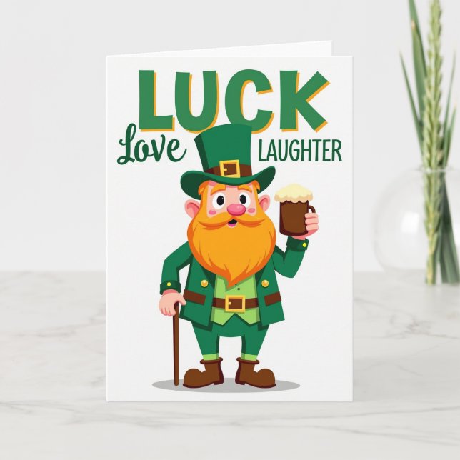 Tur Grafikort för Lyckosamma Leprechaun Kort (Framsida)