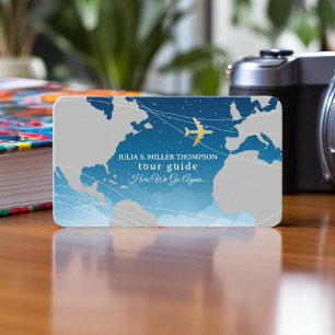 Tur Guide Cute Blue Visitkort