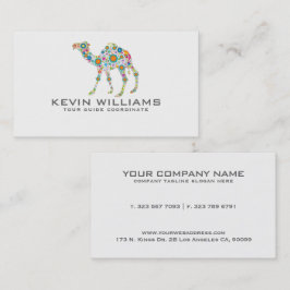 Tur-guide för blommigt Camel Illustration Visitkort