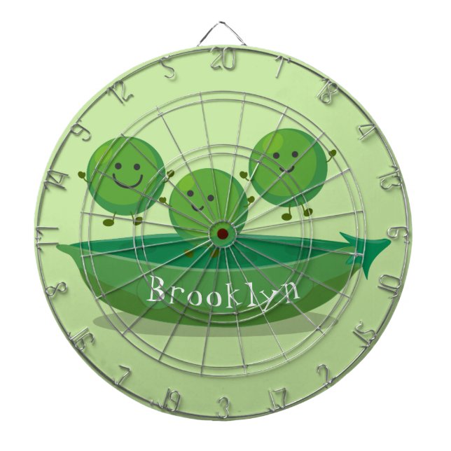 Tur-hoppande ärtor i illustration av tecknad av po darttavla (Framsidan)