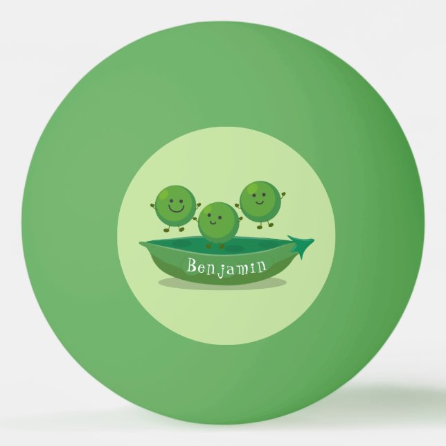 Tur-hoppande ärtor i illustration av tecknad av po pingisboll (Framsidan)