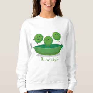 Tur-hoppande ärtor i illustration av tecknad av po t shirt