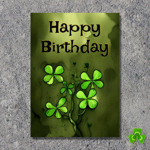 Tur i den irländska Whimsical Klöver Birthday Kort