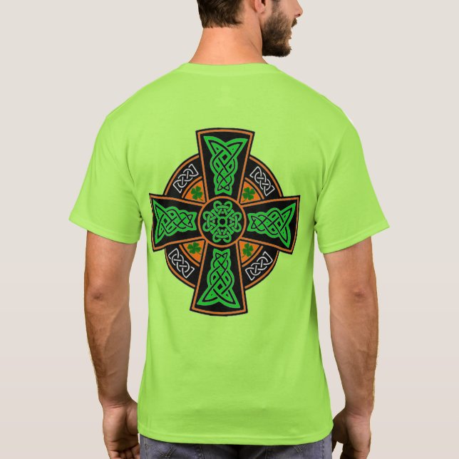tur i den irländske symbolen celtic kor-schamprock t shirt (Baksida)