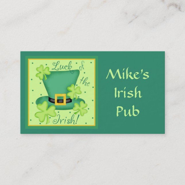 Tur i Irish Restaurant Pub Organisation Visitkort (Front)