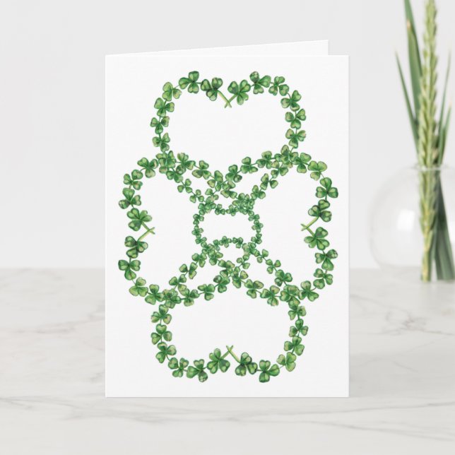 Tur i Irland, St patrick's day, 4 Shamrocks Kort (Framsida)