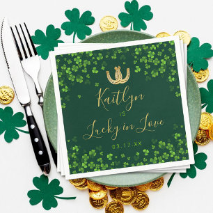 Tur i kärlek bröllopsdusch på St. Patrick's Day Pappersservett