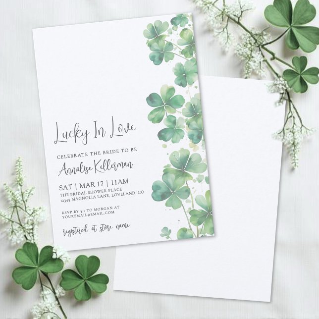 Tur i Kärlek Bröllopsfest för St. Patrick's Day Inbjudningar (Lucky In Love St. Patrick's Day Bridal Shower Invitation)