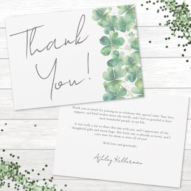 Tur i Kärlek Bröllopsfest för St. Patrick's Day Tack Kort (Lucky In Love St. Patrick's Day Bridal Shower Thank You Card)