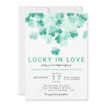 Tur i kärlek grön klöver St Patrick chic bröllop