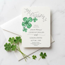 Tur i kärlek grön shamrock bröllopsinbjudan