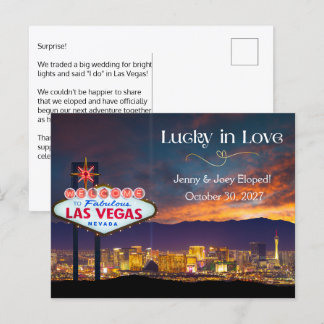 Tur i kärlek Las Vegas Elopement Annonsering Vykort