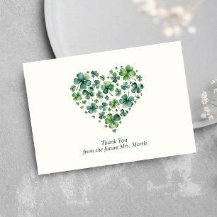 Tur i kärlek Shamrock Heart Bröllopsdusch Tack Kort
