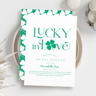 Tur i Kärlek Shamrock Vit x Grön Bröllopsdusch Inbjudningar