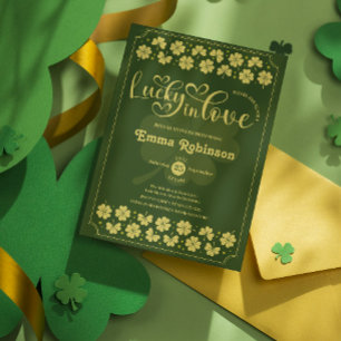 Tur i Kärlek St Patricks Dag Bröllopsdusch Inbjudningar