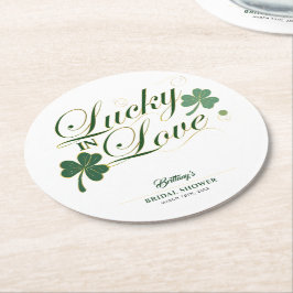 Tur i kärlek St Patricks moderna bröllopsfest Underlägg Papper Rund