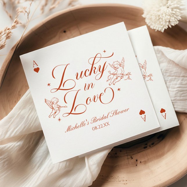 Tur i kärlek Vintage Cupid Bröllopsdusch Pappersservett (Skapare uppladdad)