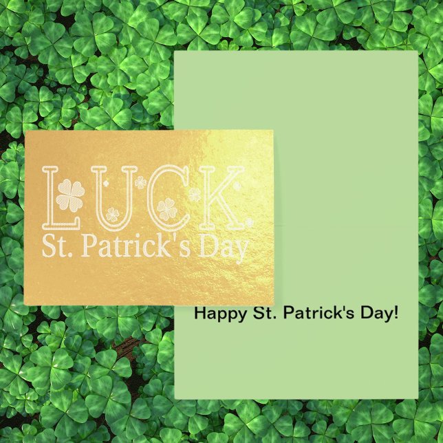 Tur i St patrick's day med Shamrocks Helgdag Folierat Kort (Luck of St Patrick's Day with Shamrocks Holiday Foil Card)