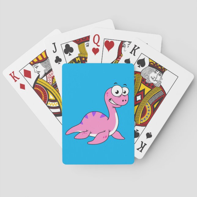 Tur illustration av Loch Ness Monster. Casinokort (Baksidan)
