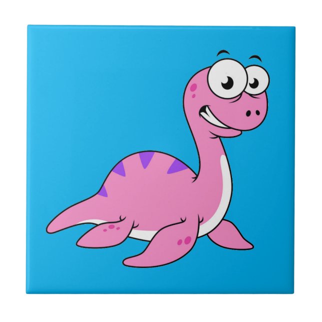 Tur illustration av Loch Ness Monster. Kakelplatta (Framsidan)