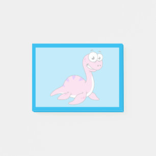 Tur illustration av Loch Ness Monster. Post-it Block