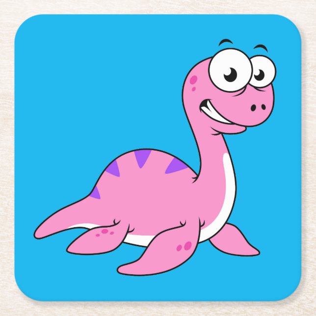 Tur illustration av Loch Ness Monster. Underlägg Papper Kvadrat (Framsidan)