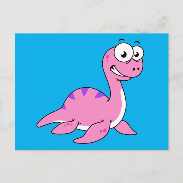 Tur illustration av Loch Ness Monster. Vykort (Framsida)