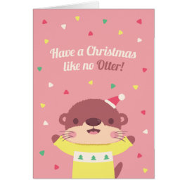 Tur jul som inget Otter Pun-gratulationskort Hälsningskort