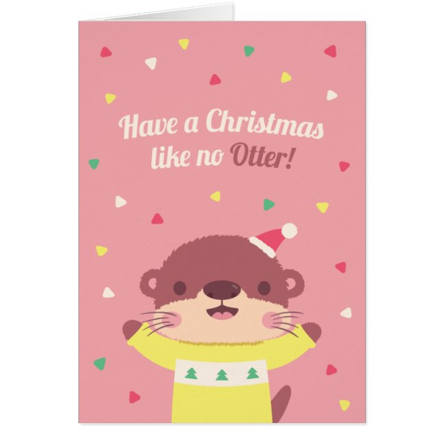 Tur jul som inget Otter Pun-gratulationskort Hälsningskort (Framsidan)