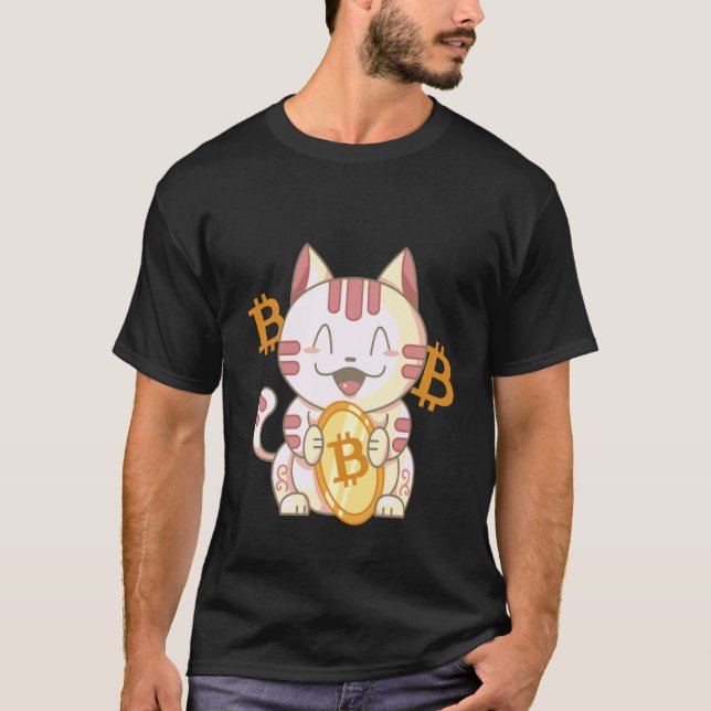Tur kinesisk Bitcoin-katt T Shirt (Framsida)