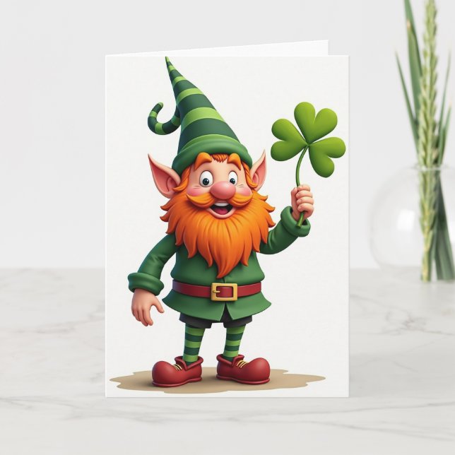 Tur Lucky Leprechaun Glitter Texture-kort Kort (Framsida)