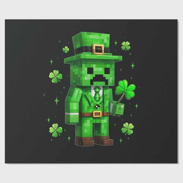 Tur Lucky Leprechaun Roligt St Patrick's Day TV-Sp Presentpapper (Platt)