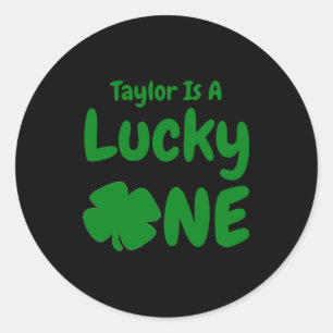 Tur Lucky St Patricks Day 1:a födelsedagen Baby T- Runt Klistermärke