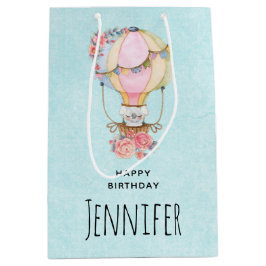 Tur Luftballong med björnvattenfärg födelsedag