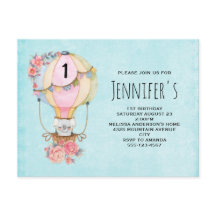 Tur Luftballong med björnvattenfärg födelsedag