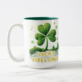 Tur Lycka Endast Garn Klöver St. Patrick’s Day Två-Tonad Mugg