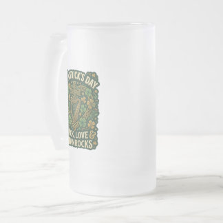 Tur Lycka Shamrockar St. Patricks dag Frostat Ölglas