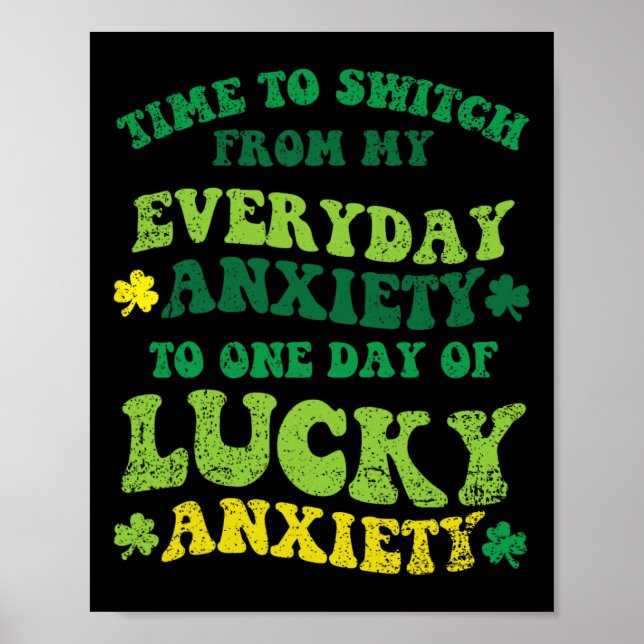 Tur Lycka St Patricks Dag Rolig Shamrock Klöver Poster (Framsidan)