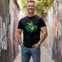 Tur Lycklig Irländsk Grön Älv Röd Hår Shamrock