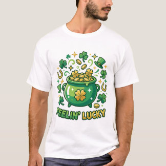 Tur Lycklig Krukor Med Guld St. Patricks Dag T-Shi T Shirt