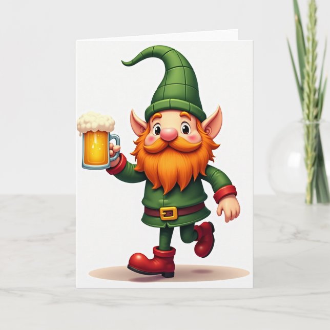 Tur lycklig tomte gratulationskort kort (Framsida)