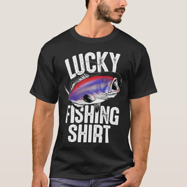 Tur Lycklig US Grouper Fisketräja T Shirt (Framsida)