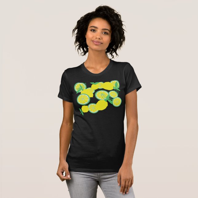 Tur lyckliga citroner Funky T-Shirt Top (Hel framsida)