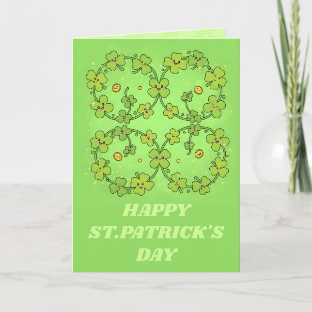 Tur lyckliga slingor St. Patrick's Day-kort Kort (Framsida)