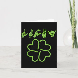 Tur Lycko Tecken Språk Tröja Döv St Patricks Day I Kort