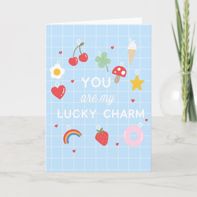 Tur Lyckoamulett Söt Kawaii Tack Valentinesdag Kort (Framsida)