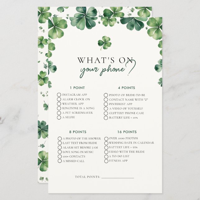 Tur Lyssna Vad På Din Telefon Bröllopsfest Lek (Fram/baksida)