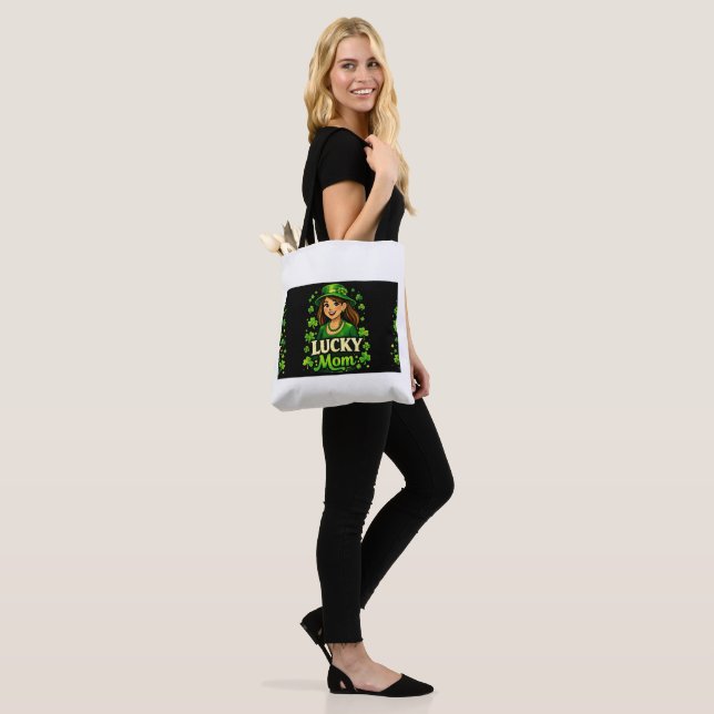 Tur mamma – St. Patrick's Day-klöverdesign Tygkasse (På modell)