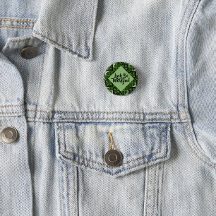 Tur med dig Shamrock Checkerboard Mönster Knapp