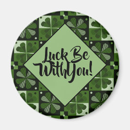 Tur med dig Shamrock Checkerboard Mönster Magnet